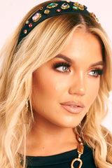 Black Jewel Detail Hairband - Dafne-Hair
