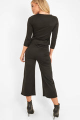 Black Keyhole Top Culotte Co-Ord - Raelinn-Co-ords