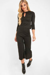 Black Keyhole Top Culotte Co-Ord - Raelinn-Co-ords