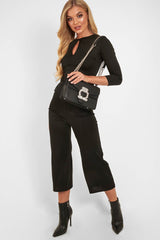 Black Keyhole Top Culotte Co-Ord - Raelinn-Co-ords