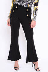 Black Kick Flare Pants - Rita-Trousers