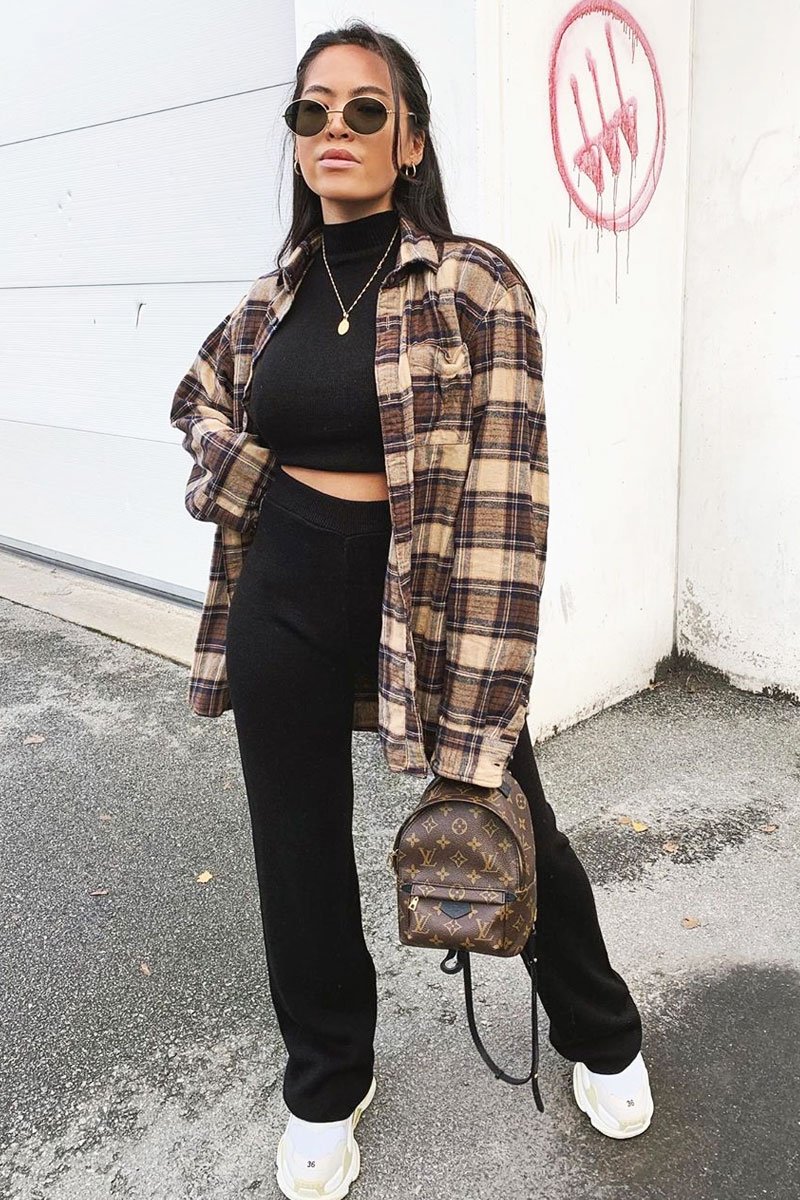 Black Knit High Neck Crop Top and Trouser Co-ord - Helena-Co-ords