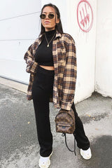 Black Knit High Neck Crop Top and Trouser Co-ord - Helena-Co-ords