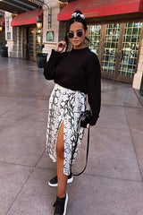 Black Knit High Neck Jumper - Jaelynn-Jumper