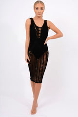 Black Knit Maxi Dress - Leyla-Dresses
