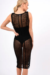 Black Knit Maxi Dress - Leyla-Dresses