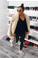 Black Knit Plunge Neckline Jumper - Roselie-Jumper