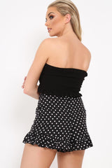 Black Knit Ribbed Bandeau Top - Daylee-Crop Tops