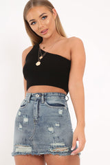 Black Knitted Halterneck Crop Top - Golde-Crop Tops