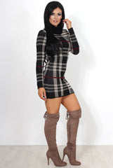 Black Knitted Jumper Dress-Kande-Dresses