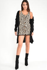 Black Knitted Longline Bobble Cardigan - Annette-Knitwear