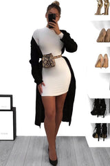 Black Knitted Longline Cardigan - Jadamarie-Knitwear