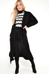 Black Knitted Longline Cardigan - Jadamarie-Knitwear