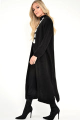 Black Knitted Longline Cardigan - Jadamarie-Knitwear