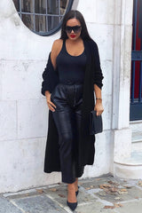 Black Knitted Longline Cardigan - Jadamarie-Knitwear