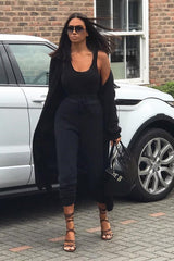 Black Knitted Longline Cardigan - Jadamarie-Knitwear