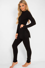Black Knitted Loungewear Set - Jordi-Co-ords