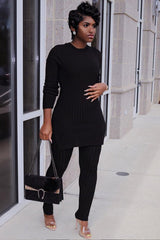 Black Knitted Loungewear Set - Jordi-Co-ords