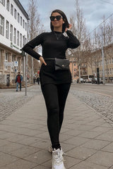 Black Knitted Loungewear Set - Jordi-Co-ords