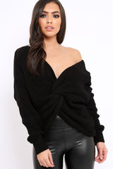 Black Knot Back Knit Jumper - Kerri-Jumper