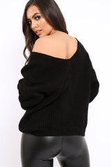 Black Knot Back Knit Jumper - Kerri-Jumper