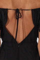 Black Lace Bardot Playsuit - Clover-Playsuits