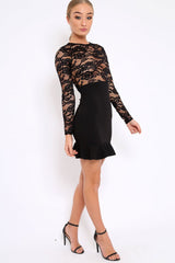 Black Lace Bodycon Dress - Stacey-Dresses