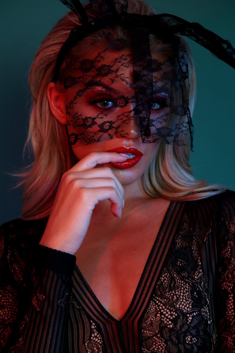 Black Lace Bunny Ear Headband - Lalani-Hair