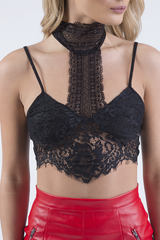 Black Lace Choker Bralet - Irene-Bralets