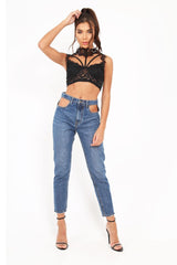 Black Lace Choker Bralet - Mozell-Bralets