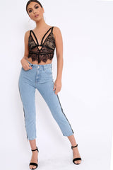 Black Lace Clasp Front Bralet - Alline-Bralets