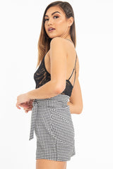 Black Lace Cross Back Bodysuit - Brogan-Bodysuits