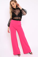 Black Lace Sheer Blouse - Dollie-Tops