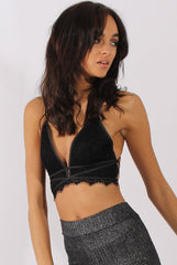 Black Lace Strappy Back Bralet - Saffy-Bralets