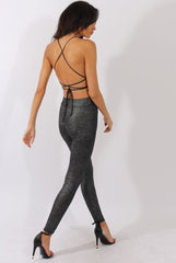 Black Lace Strappy Back Bralet - Saffy-Bralets