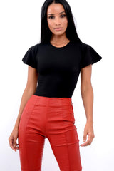 Black Lace Up Back Bodysuit - Kyra-Bodysuits