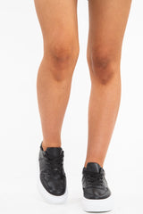 Black Lace Up Chunky Contrast Sole Trainers - Karlie-Trainers