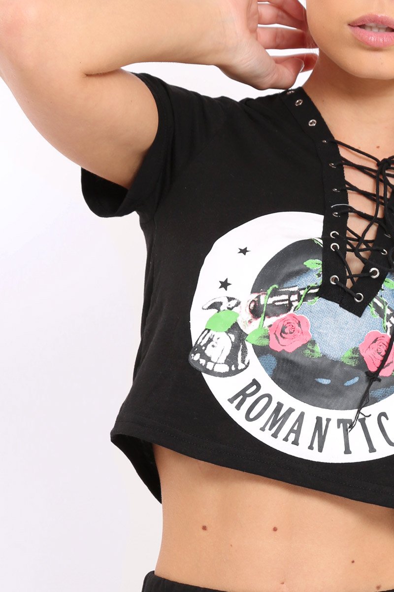 Black Lace Up Co-ord - Lina-Co-ords