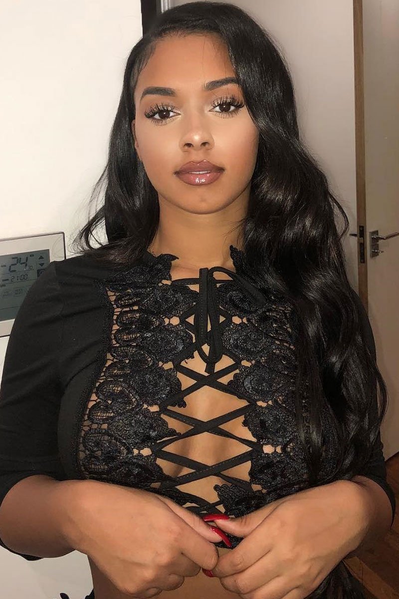 Black Lace Up Front Detail Tie Top - Eshani-Tops