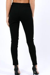 Black Lace Up Front Trousers - Zia-Trousers