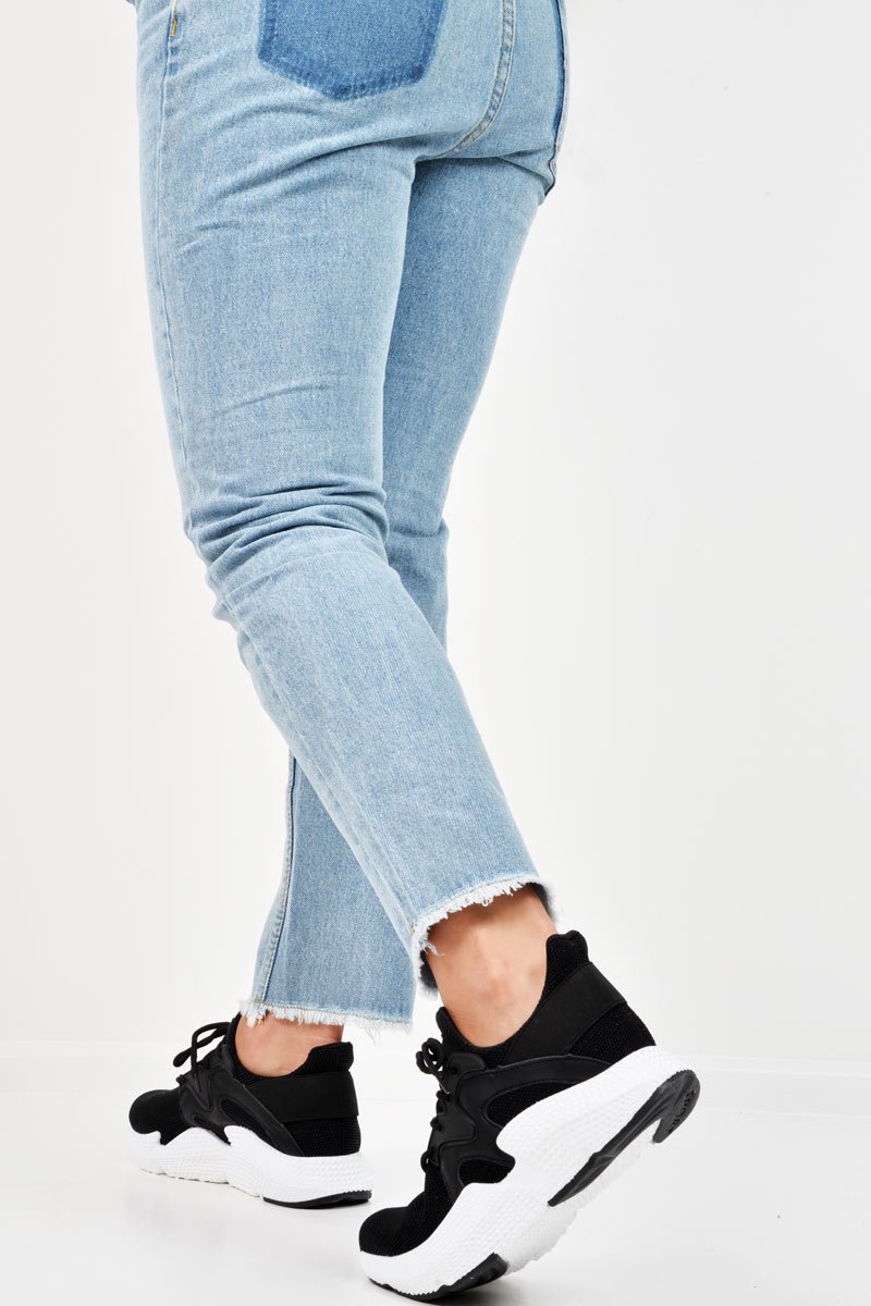 Black Lace Up Glitter Mesh Trainers - Tasmina-Trainers