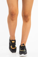 Black Lace Up Trainers with Iridescent Detail - Hydie-Trainers