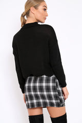 Black Lace up Jumper - Deena-Jumper