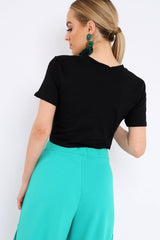 Black L'amour Glitter Floral Slogan T-shirt - Jaynee-Tops