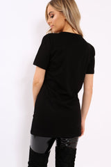 Black L'amour Paris Rose Slogan T-shirt - Marissa-T-shirt