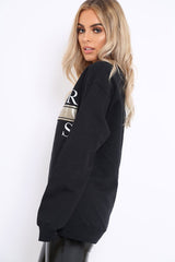 Black L'amour Paris Slogan Sweatshirt - Lucy-Sweatshirts