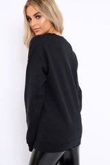 Black L'amour Paris Slogan Sweatshirt - Lucy-Sweatshirts