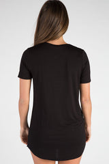 Black Laser Cut Tie Dye T Shirt Dress - Imogen-Dresses