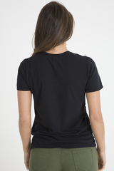 Black Laser Cut Top - Lacey-Tops