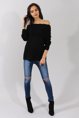 Black Layer Bardot Jumper- Sammie-Jumper